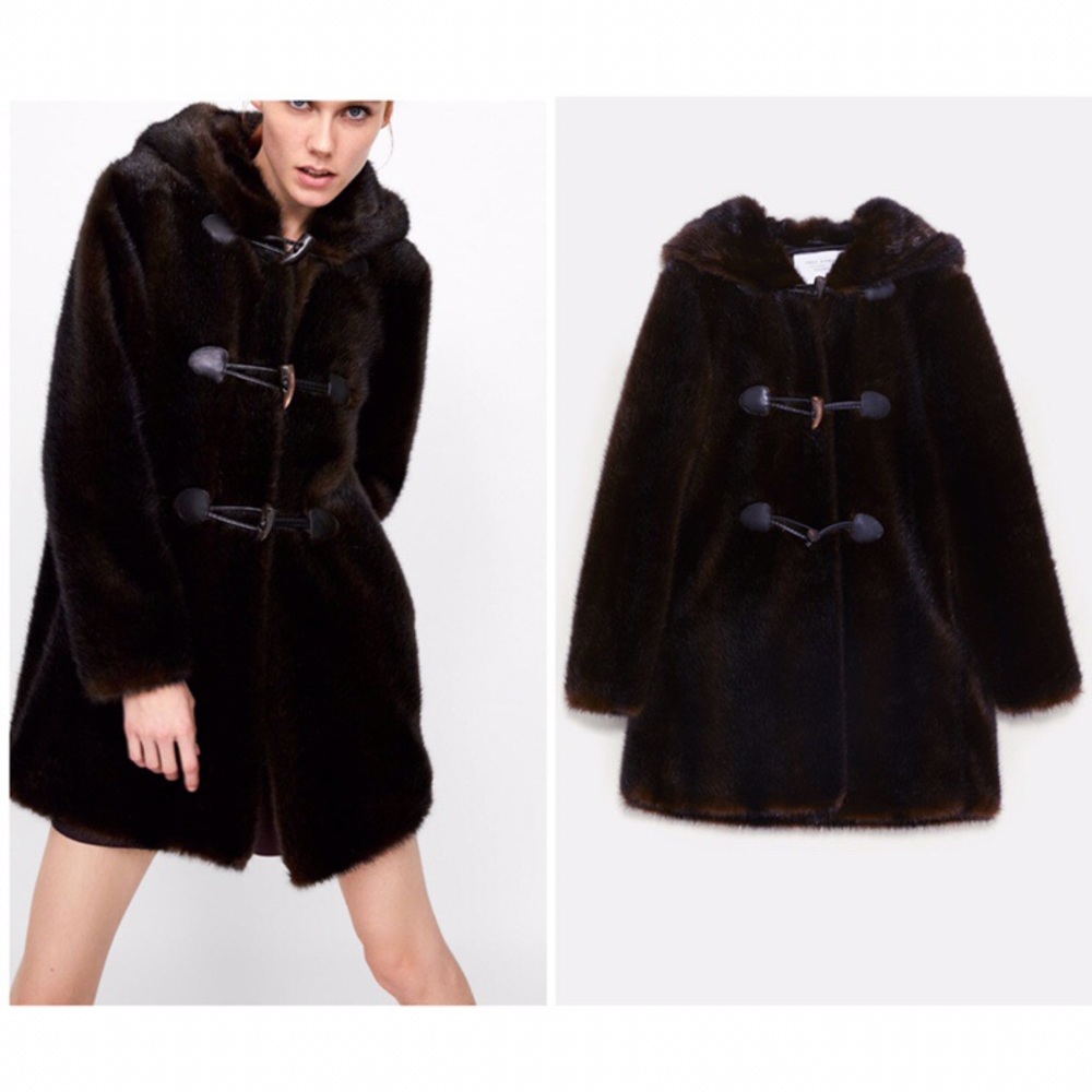 Faux Fur Coat with Hood